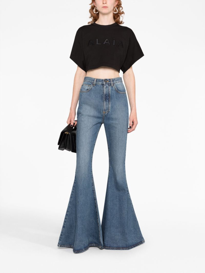Blue High-rise Flared Jeans