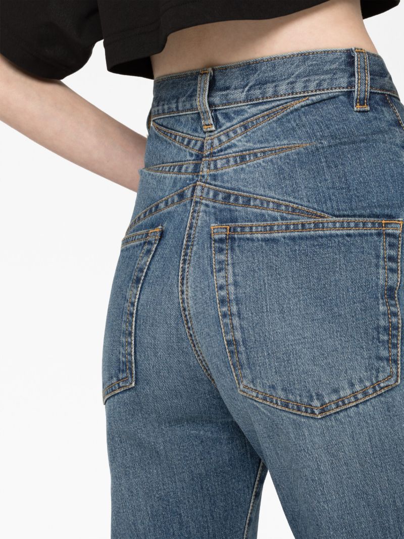 Blue High-rise Flared Jeans