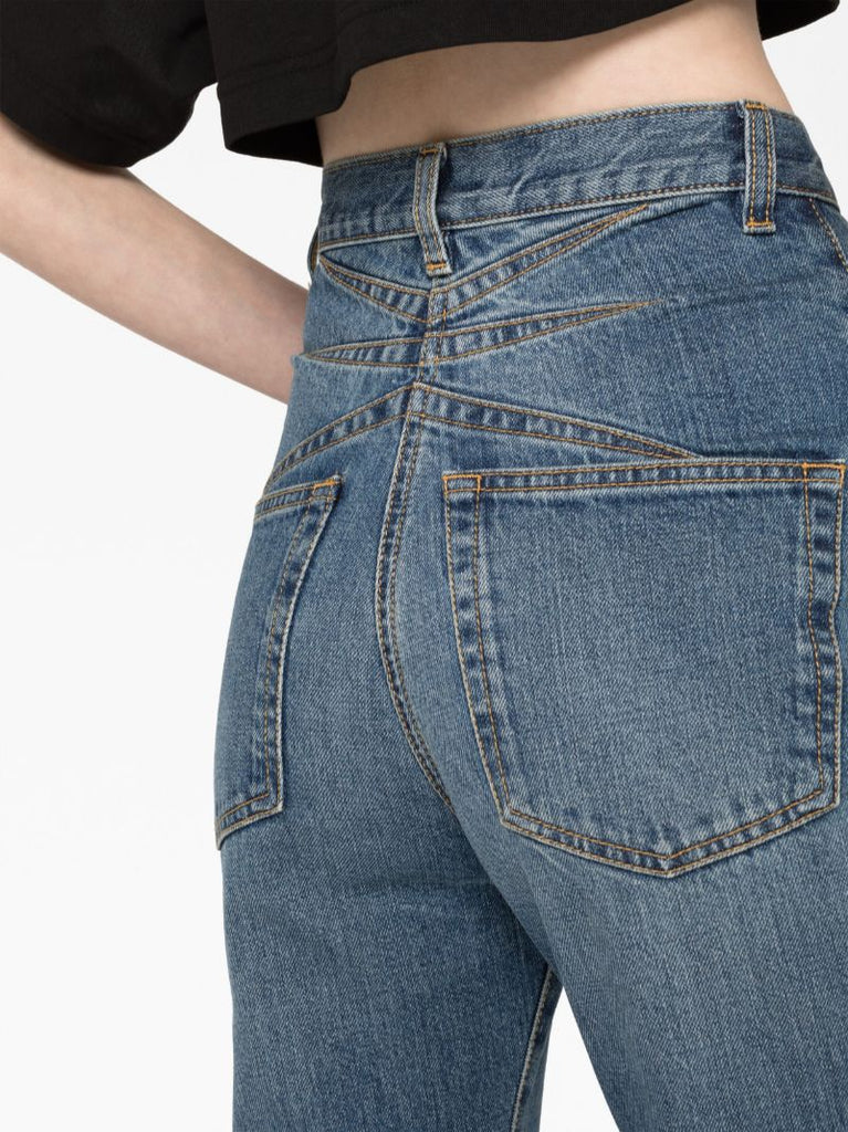 Blue High-rise Flared Jeans