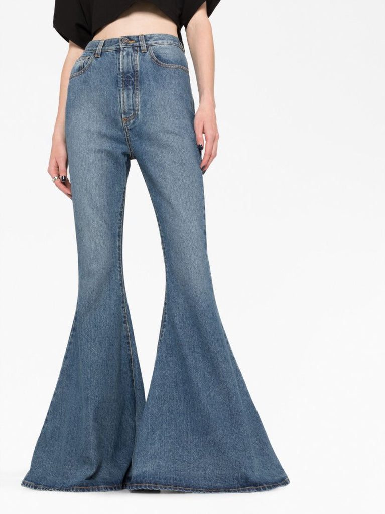 Blue High-rise Flared Jeans