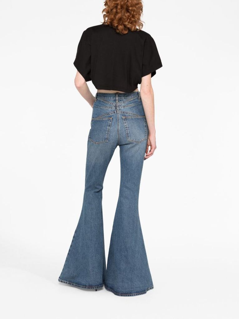 Blue High-rise Flared Jeans