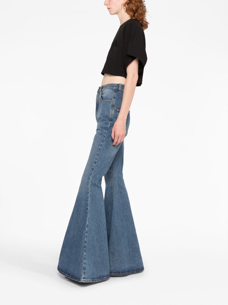 Blue High-rise Flared Jeans