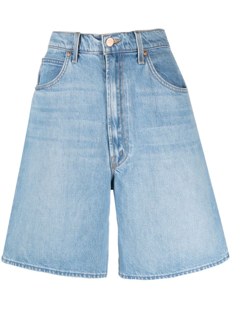 Blue High-rise Denim Shorts