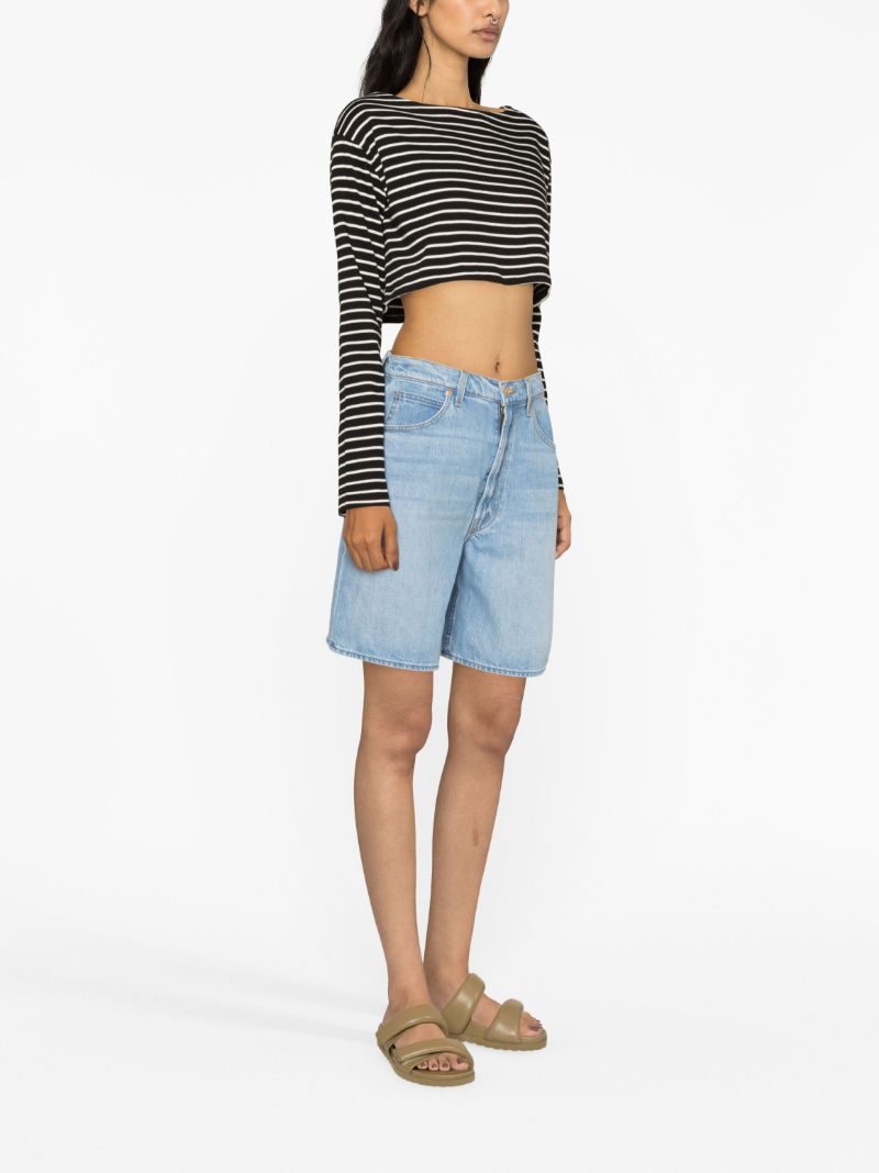 Blue High-rise Denim Shorts