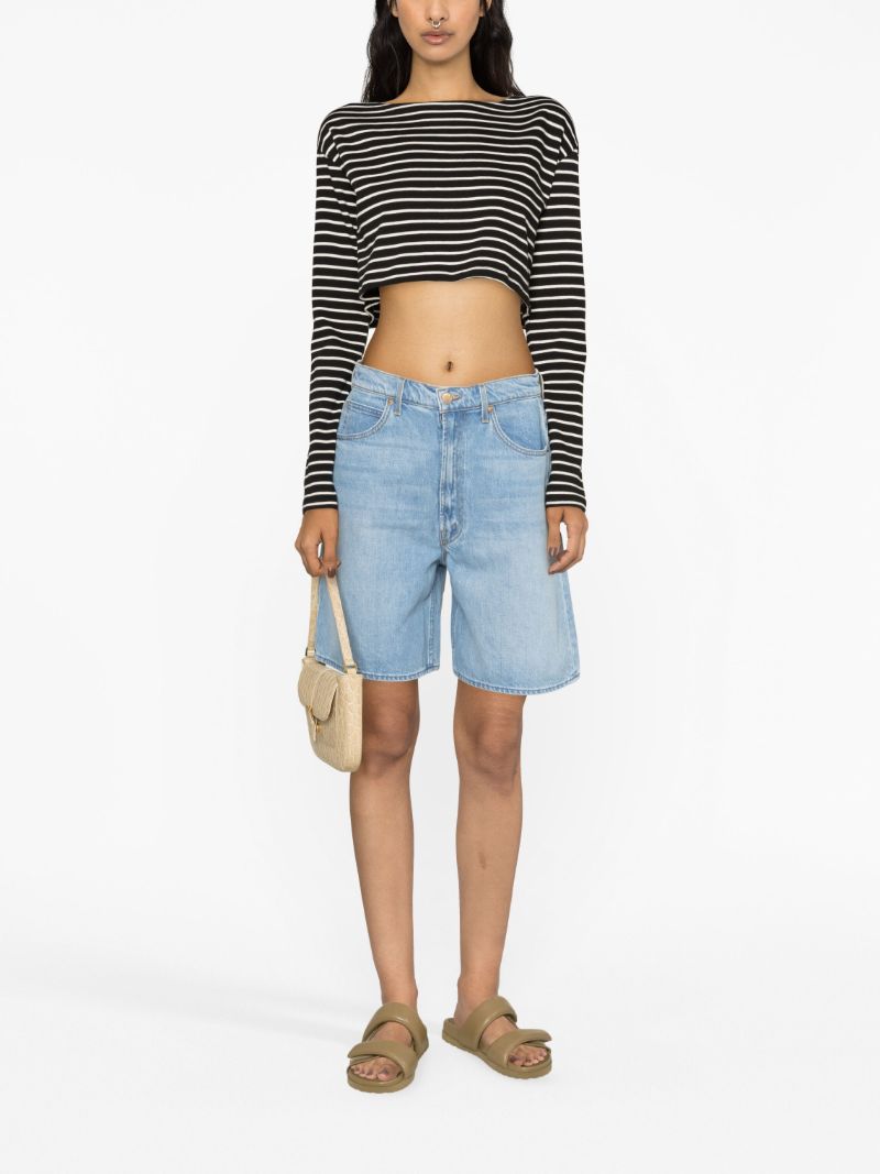 Blue High-rise Denim Shorts