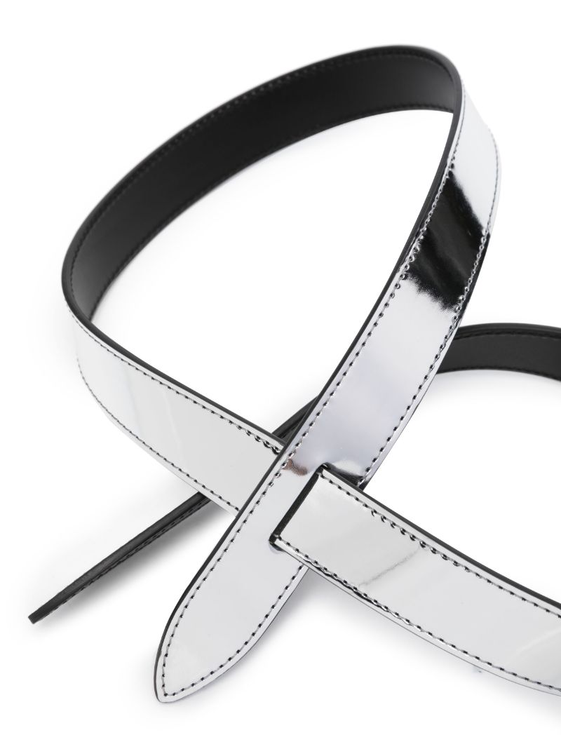 Silver-tone Lecce Metallic Leather Belt