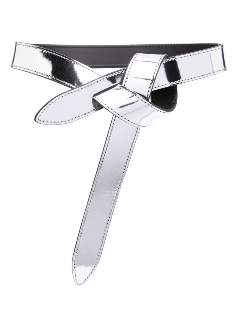 Silver-tone Lecce Metallic Leather Belt