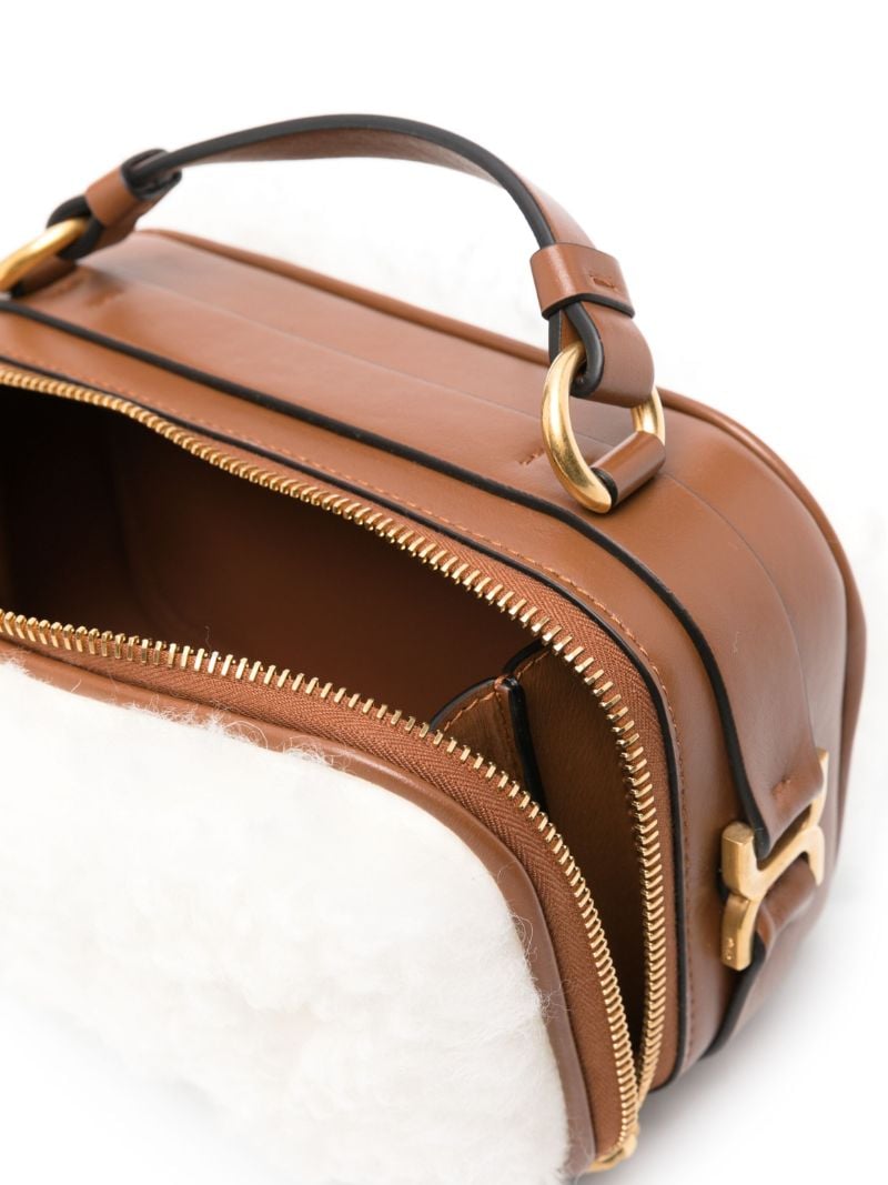 White Marcie Shearling Camera Bag