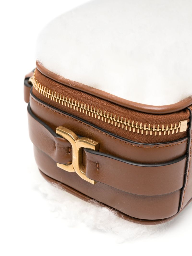 White Marcie Shearling Camera Bag