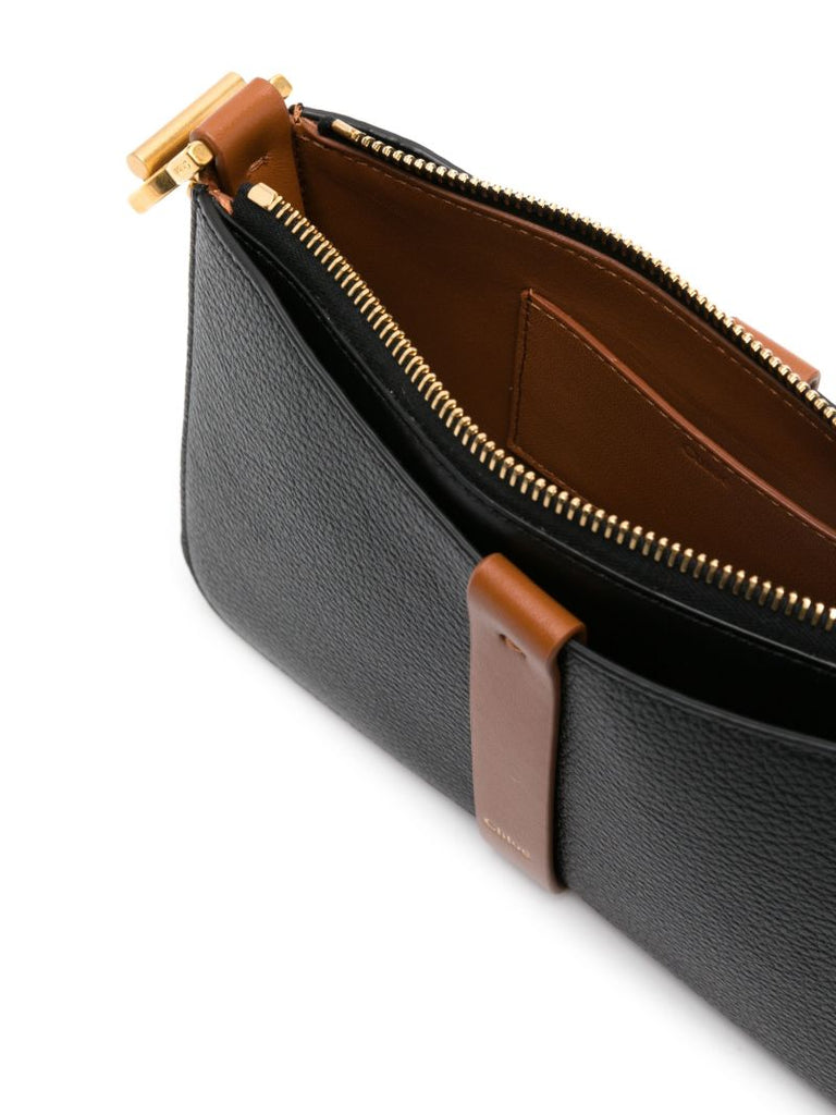 Black Marcie Leather Chain Wallet