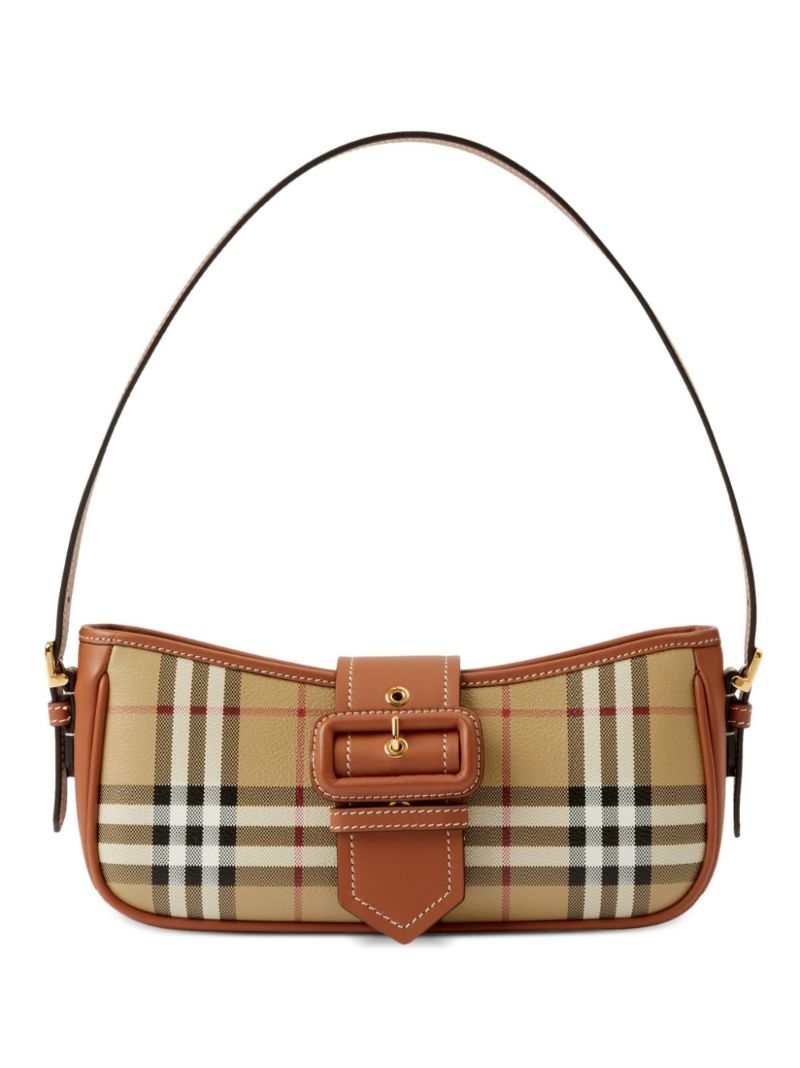 Brown Sling Check Shoulder Bag