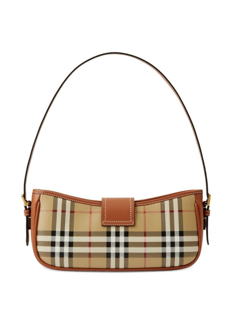 Brown Sling Check Shoulder Bag