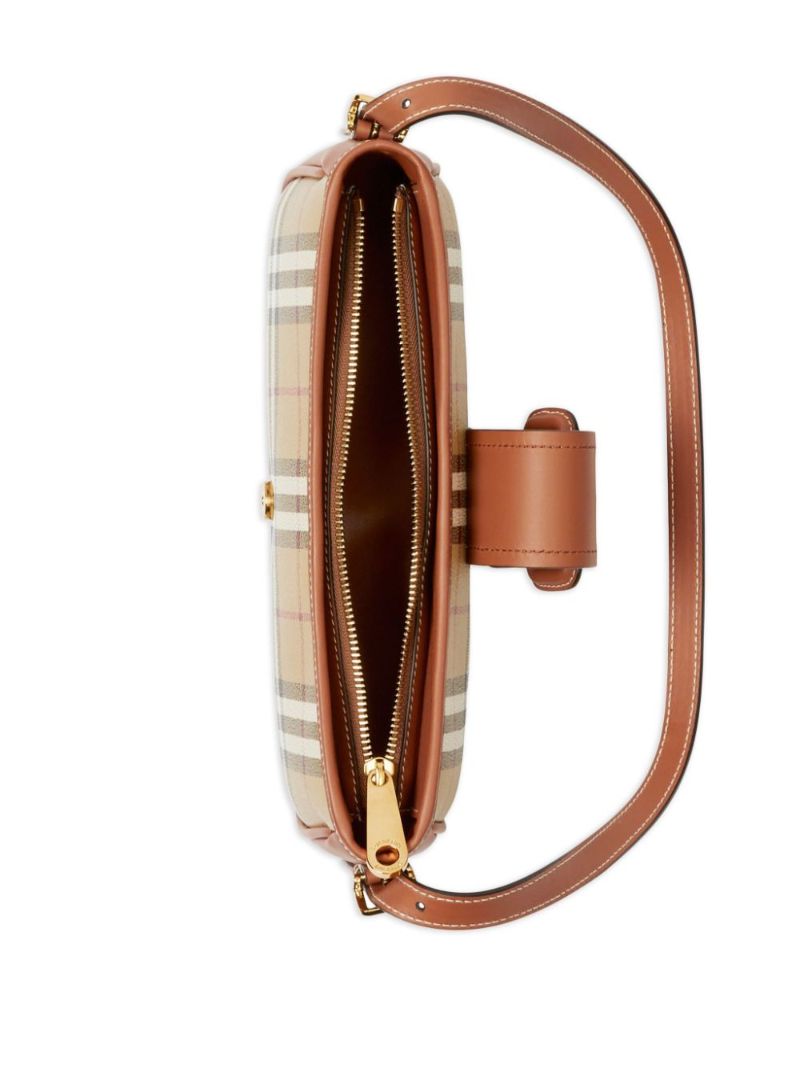 Brown Sling Check Shoulder Bag