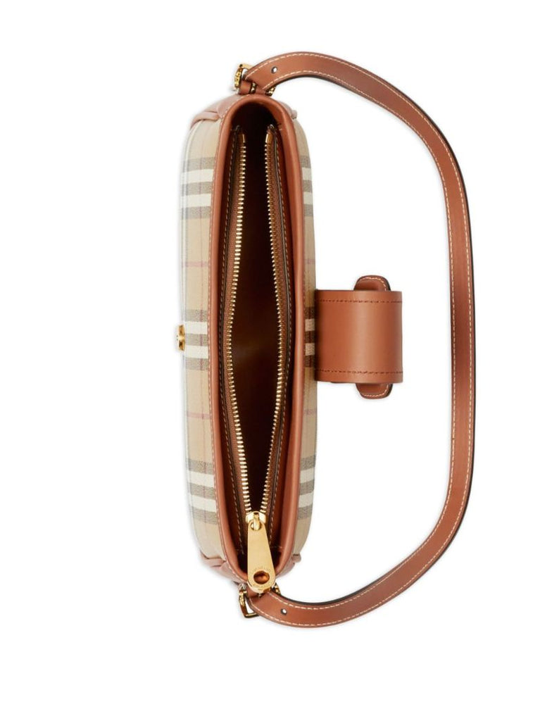 Brown Sling Check Shoulder Bag