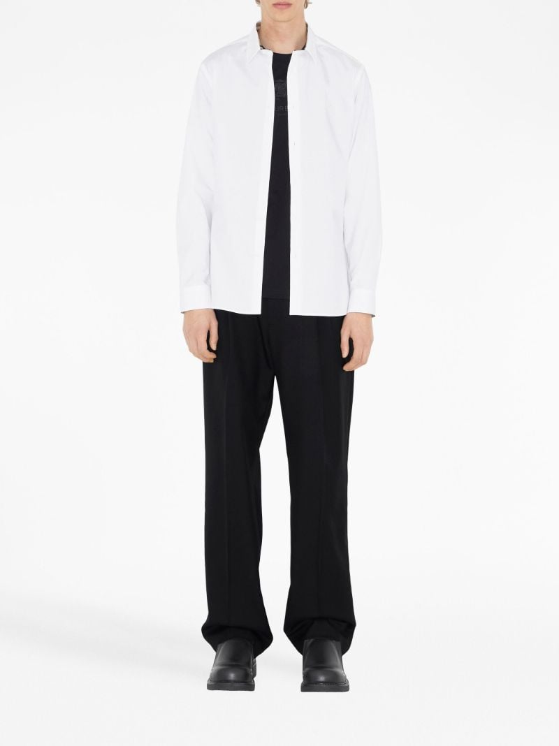 White Point-collar Cotton Shirt
