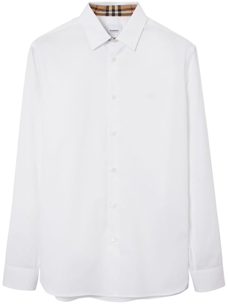 White Point-collar Cotton Shirt