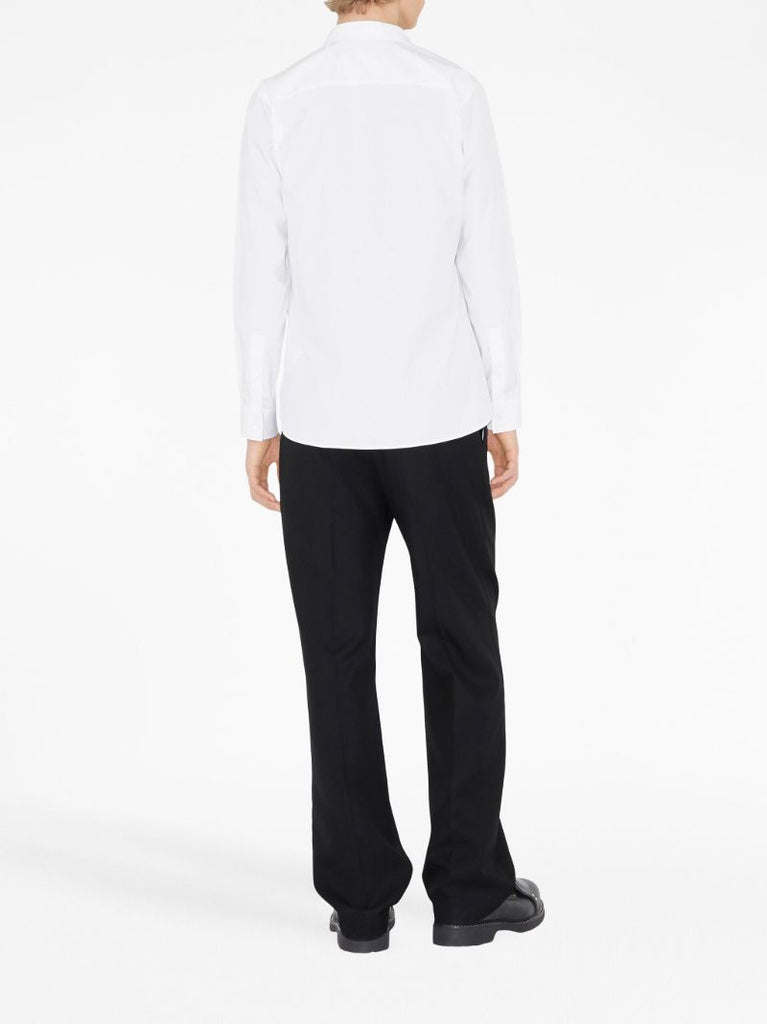 White Point-collar Cotton Shirt