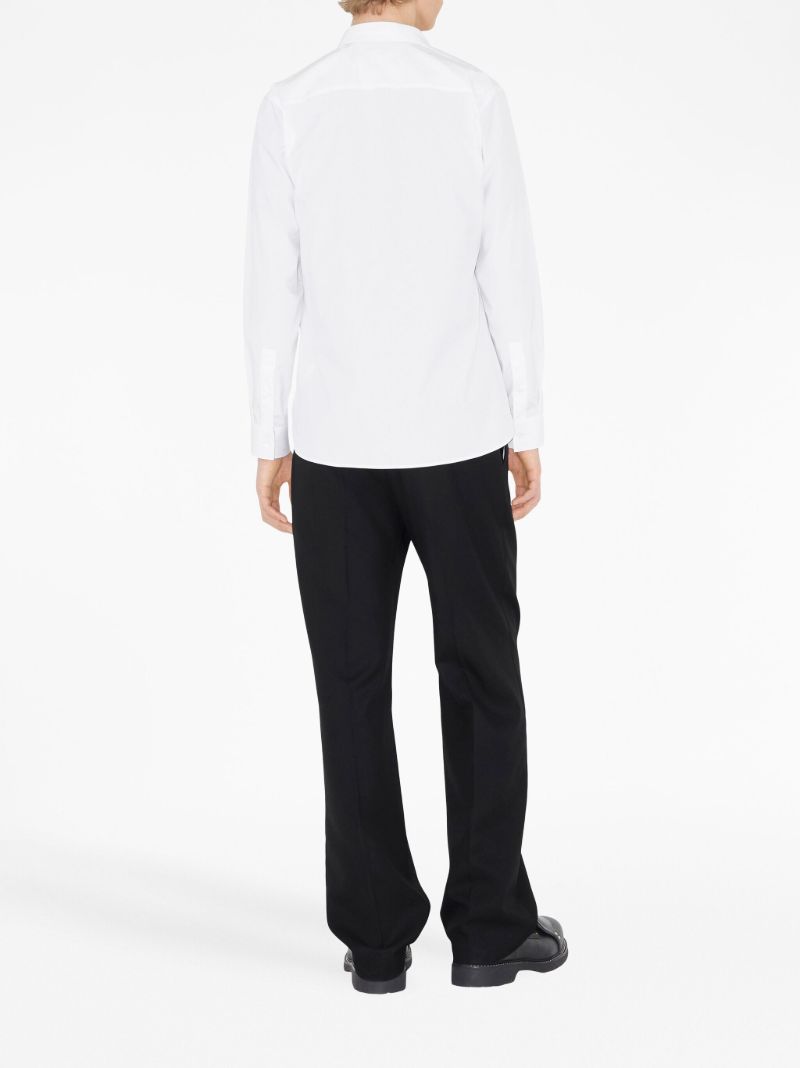 White Point-collar Cotton Shirt