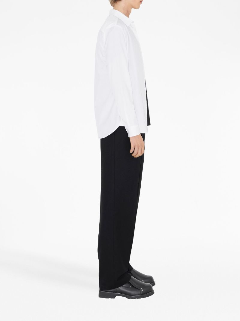 White Point-collar Cotton Shirt