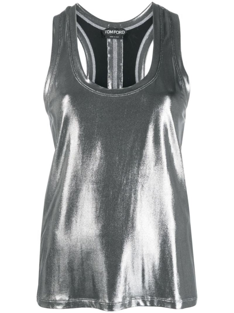 Silver-tone Metallic Tank Top