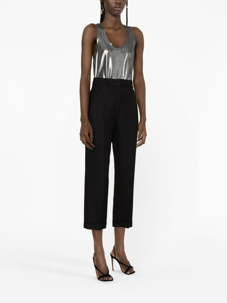 Silver-tone Metallic Tank Top