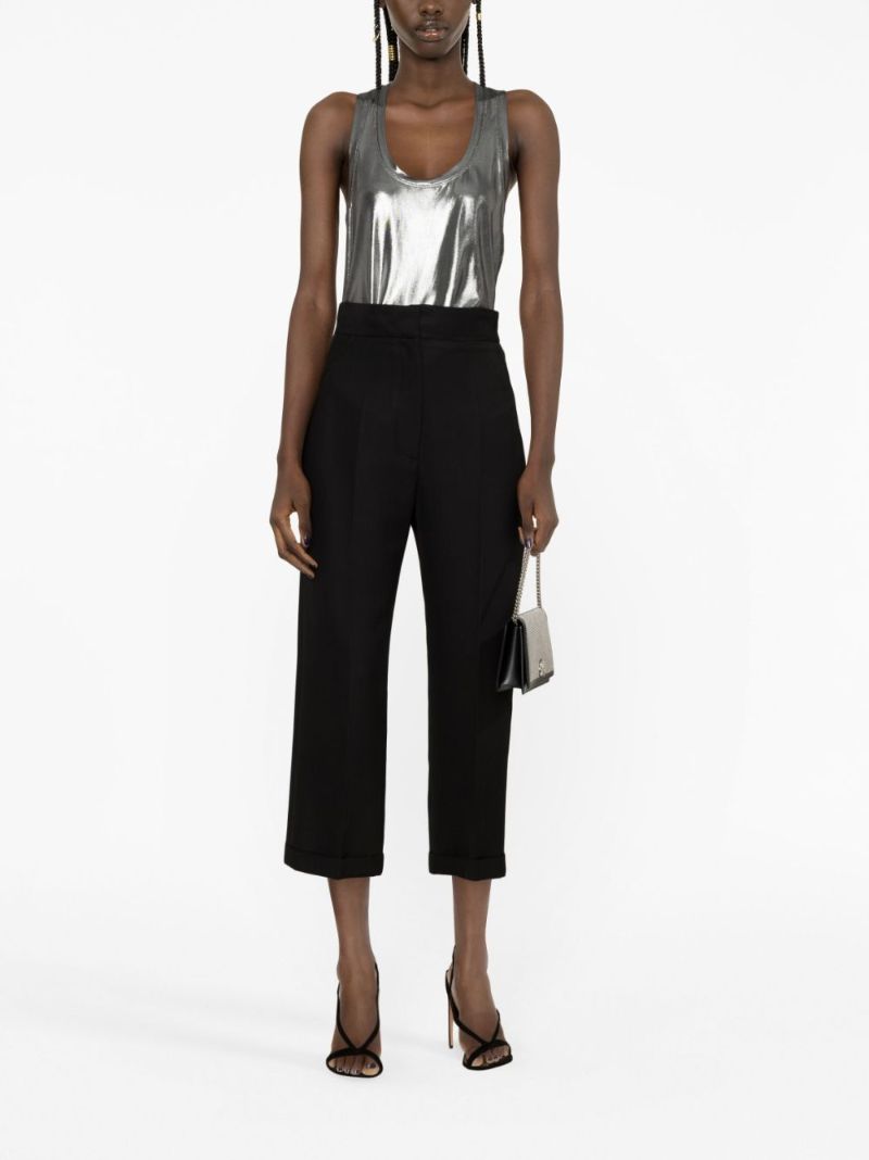 Silver-tone Metallic Tank Top