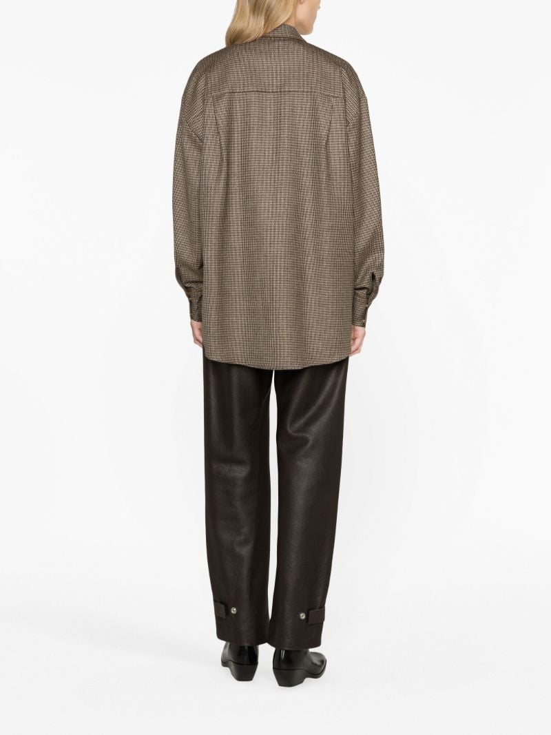 Brown Houndstooth Print Shirt