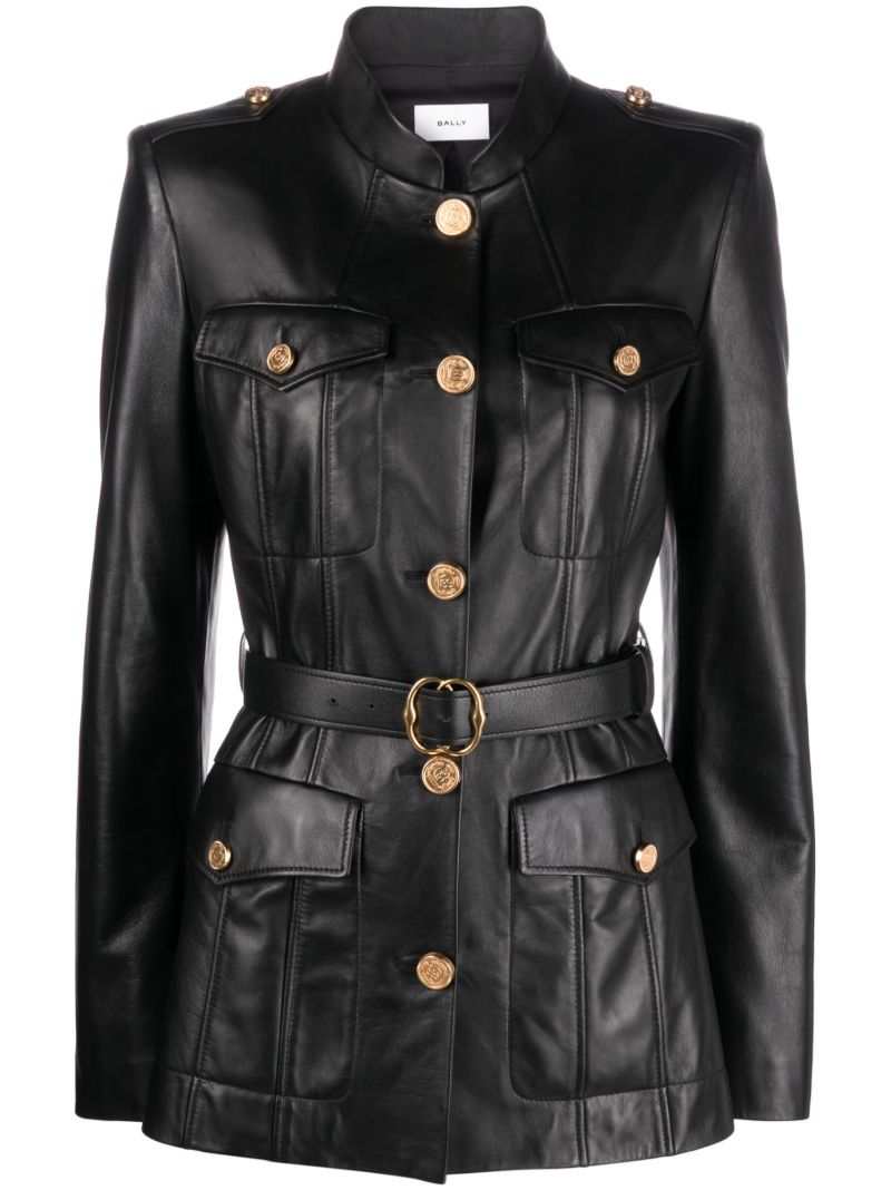 Black Belted Leather Jacket