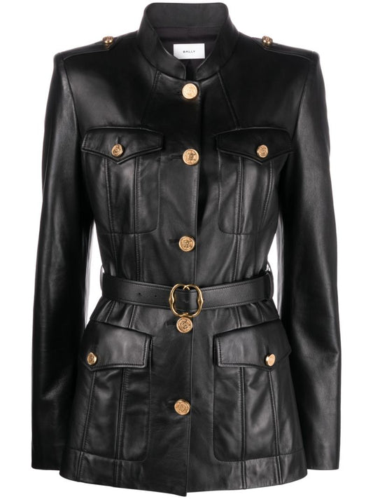 Black Belted Leather Jacket