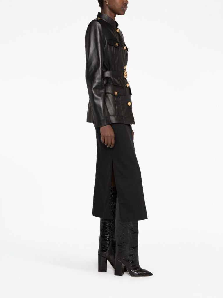 Black Belted Leather Jacket
