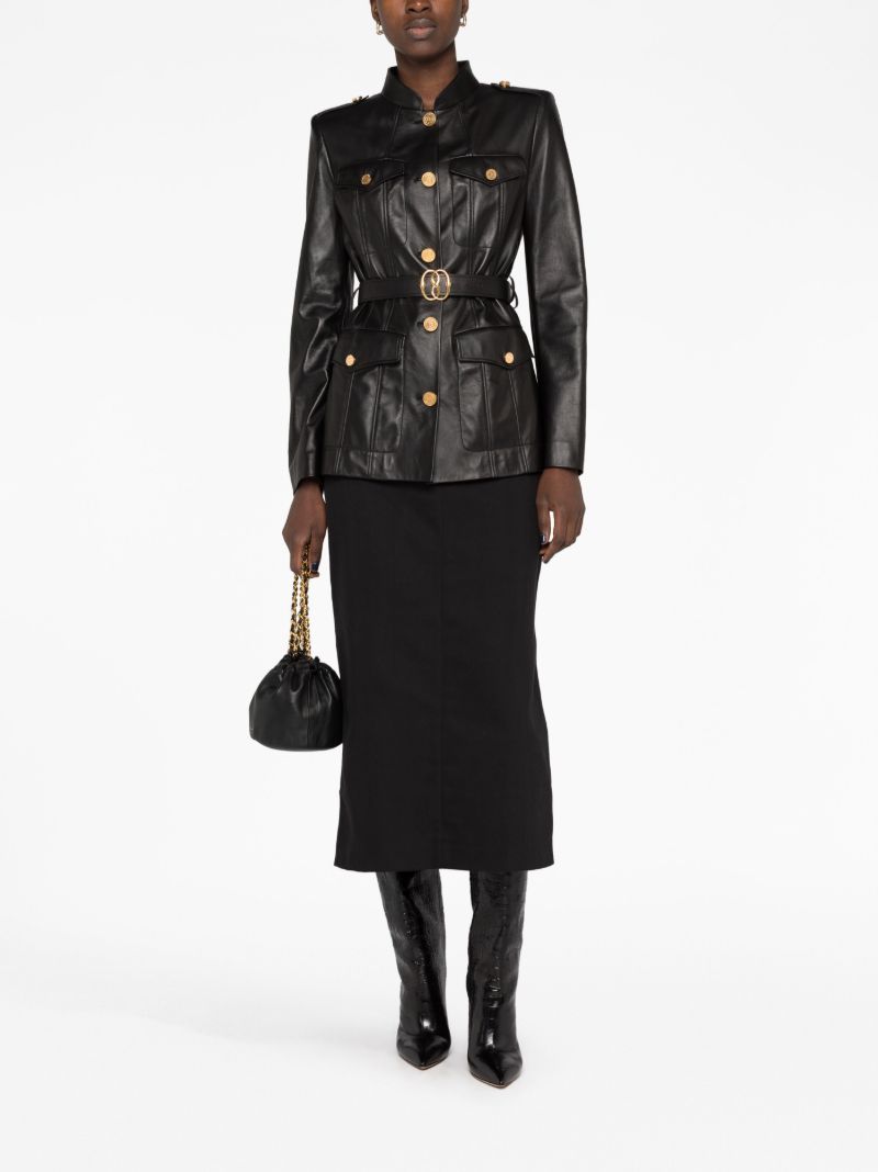Black Belted Leather Jacket