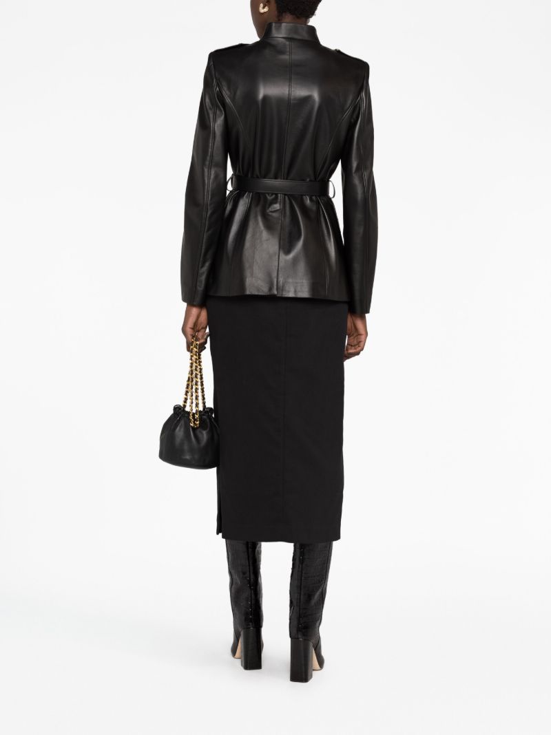 Black Belted Leather Jacket