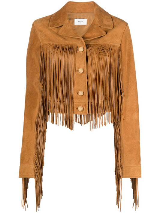 Brown Fringe Leather Jacket