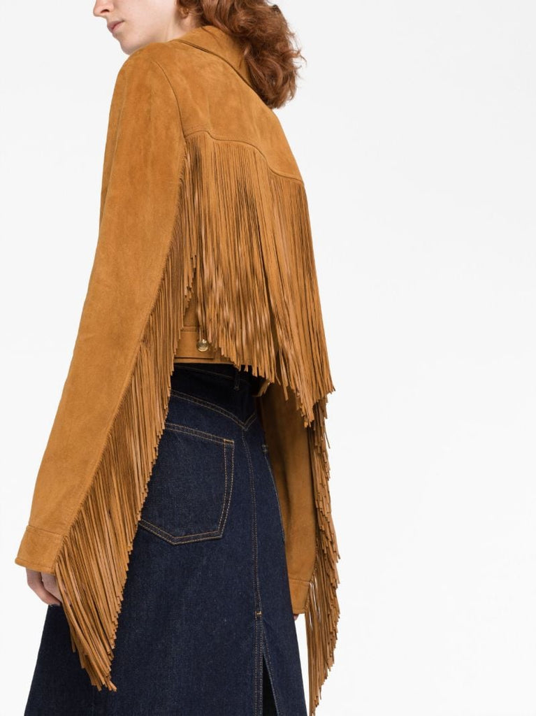 Brown Fringe Leather Jacket