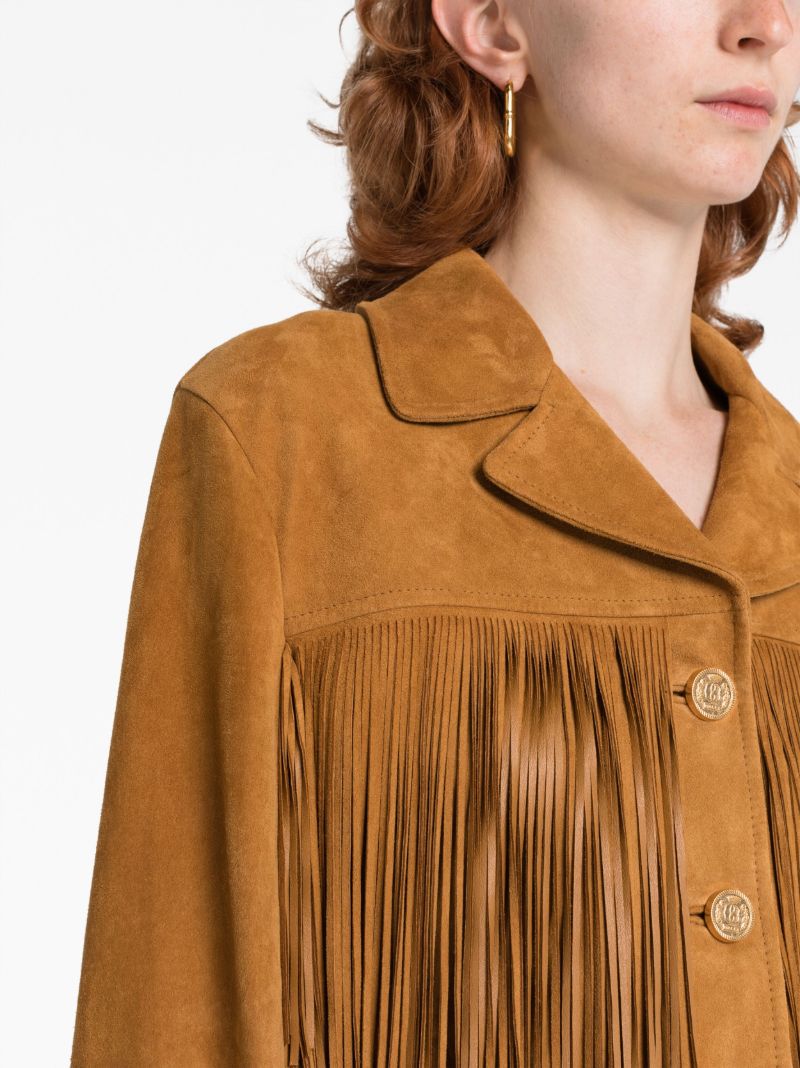 Brown Fringe Leather Jacket