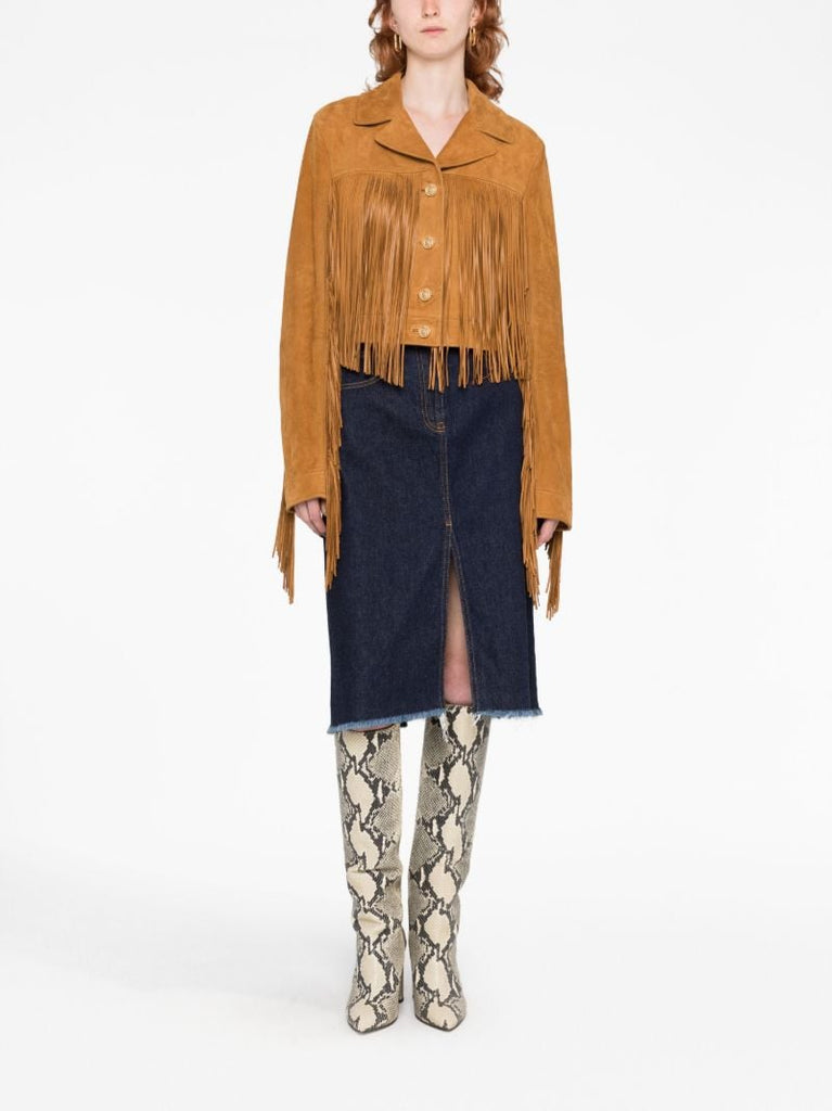 Brown Fringe Leather Jacket