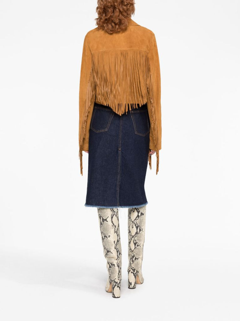 Brown Fringe Leather Jacket