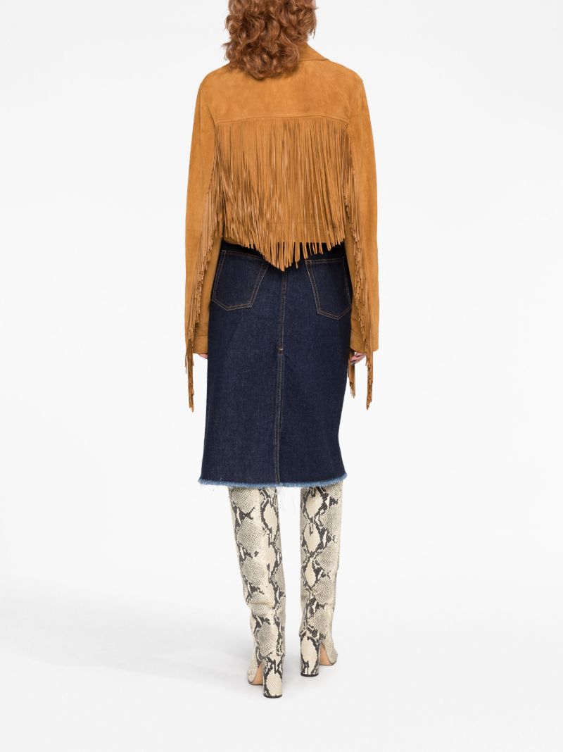 Brown Fringe Leather Jacket