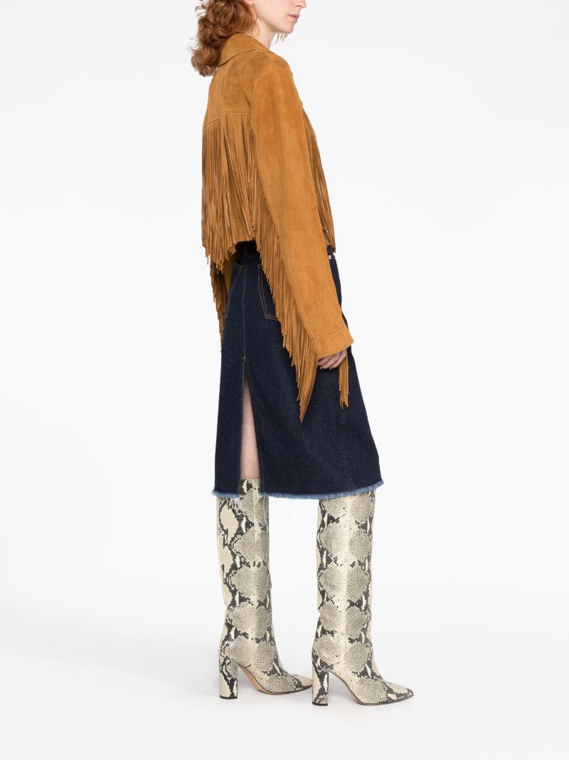 Brown Fringe Leather Jacket