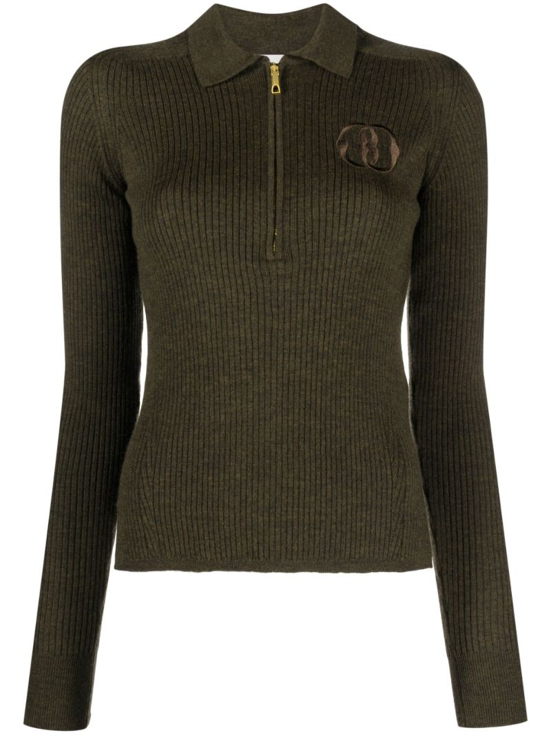 Green Logo-embroidered Merino Sweater