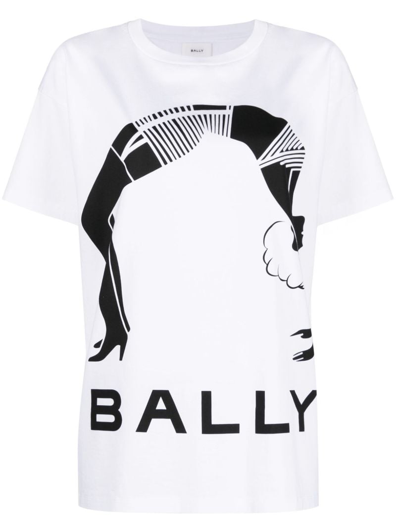 White Graphic Logo Print Cotton T-shirt