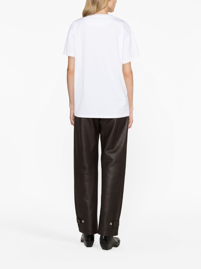 White Graphic Logo Print Cotton T-shirt