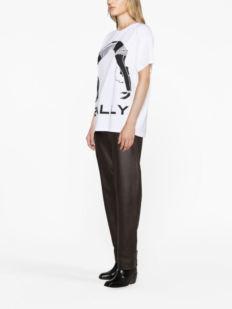 White Graphic Logo Print Cotton T-shirt