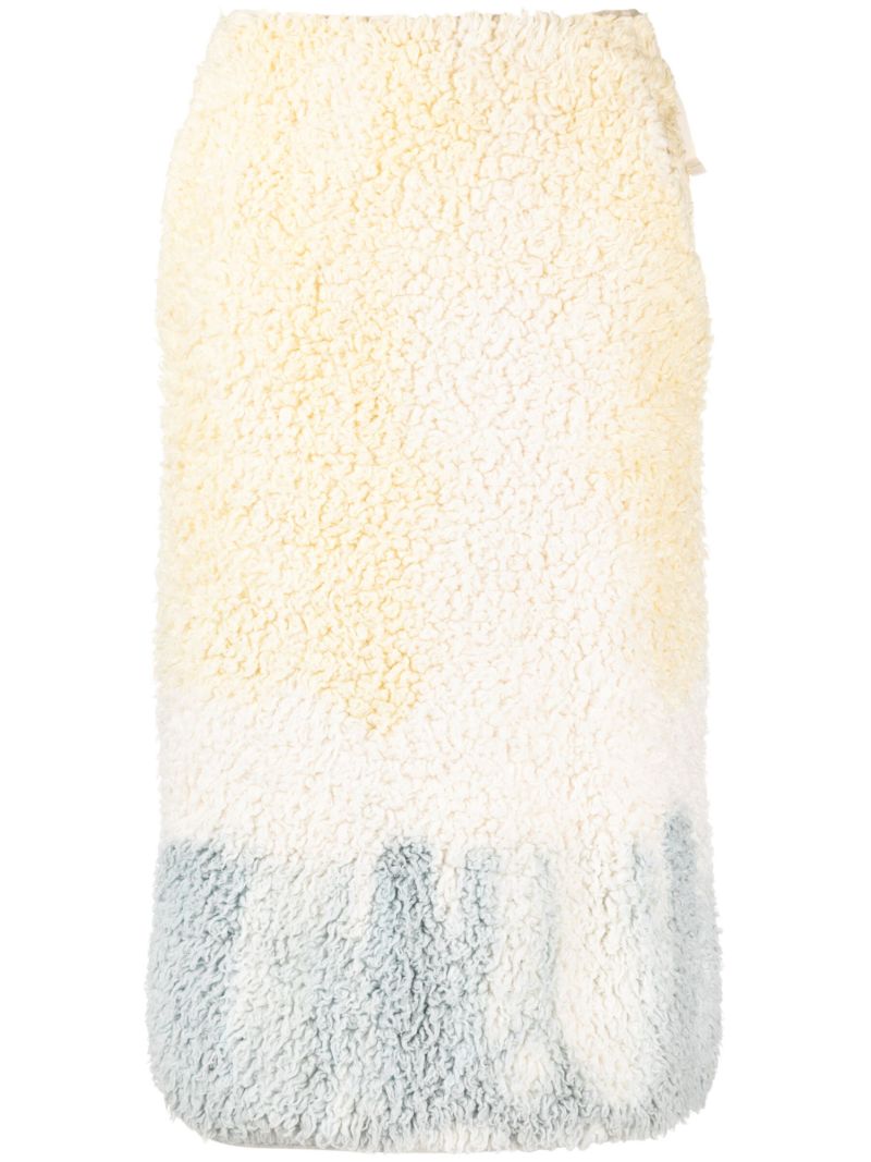 Neutral Tie-dye Fleece Pencil Skirt