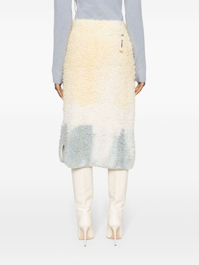 Neutral Tie-dye Fleece Pencil Skirt