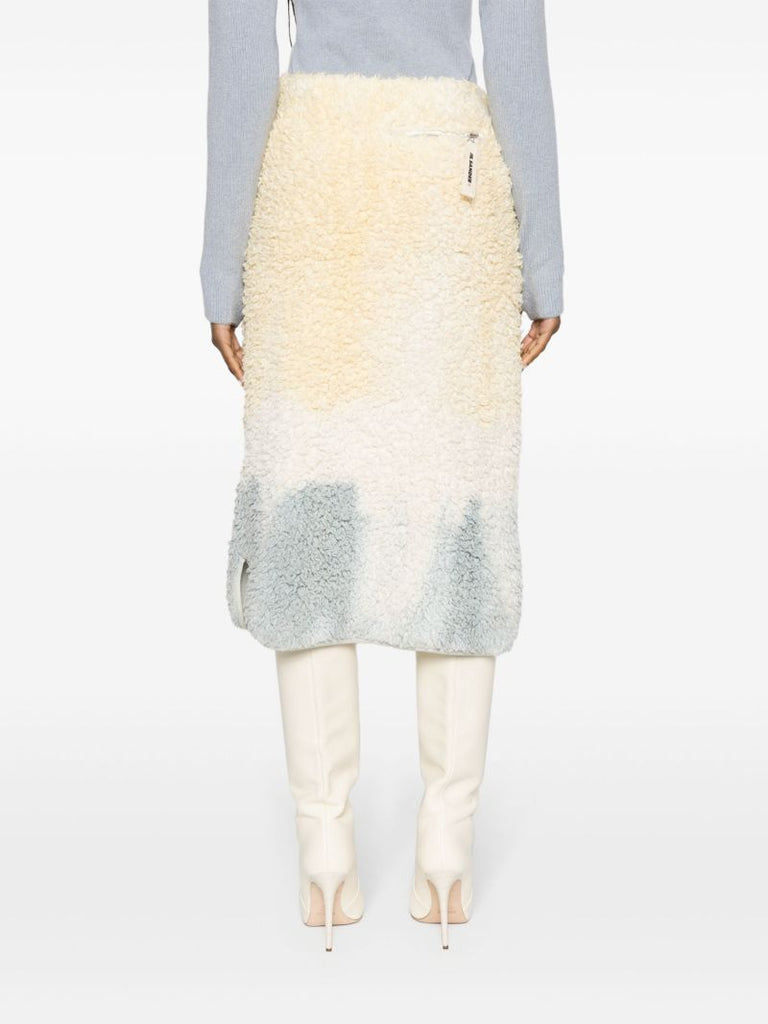 Neutral Tie-dye Fleece Pencil Skirt