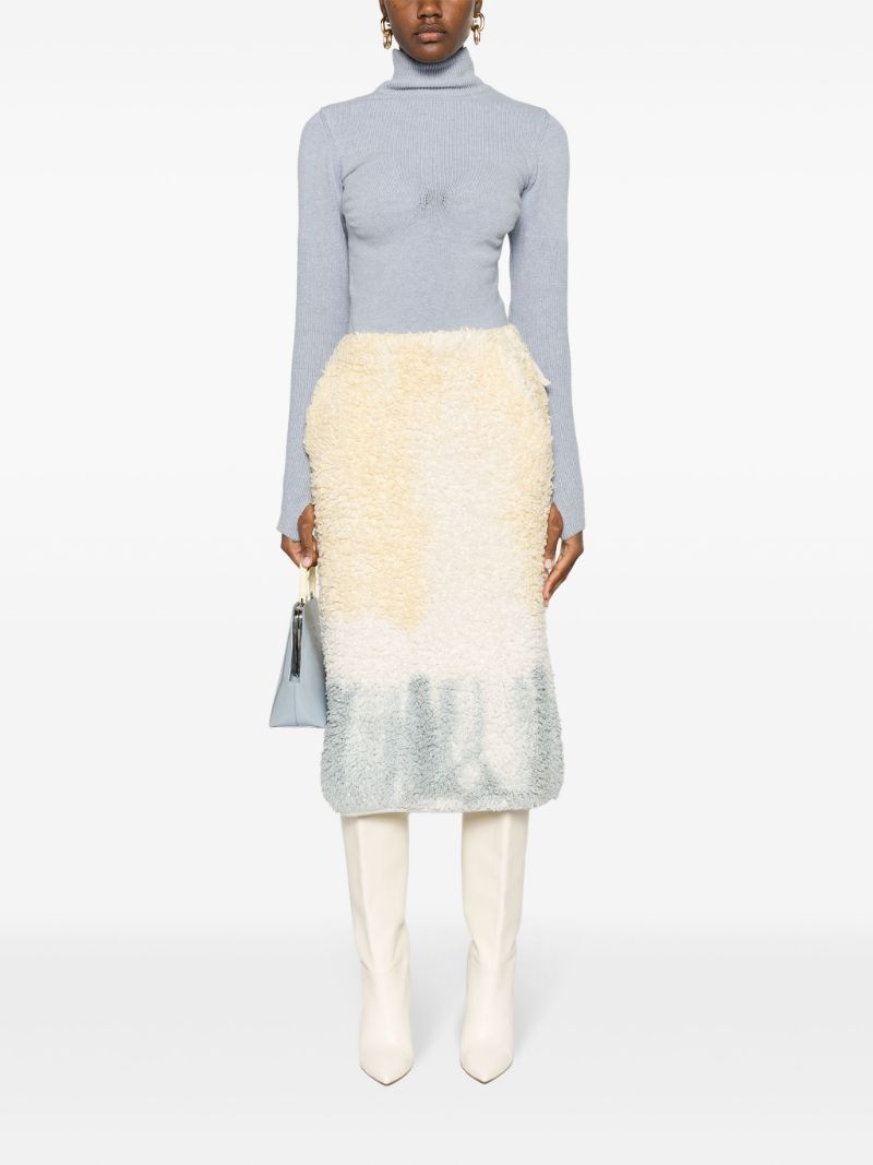 Neutral Tie-dye Fleece Pencil Skirt