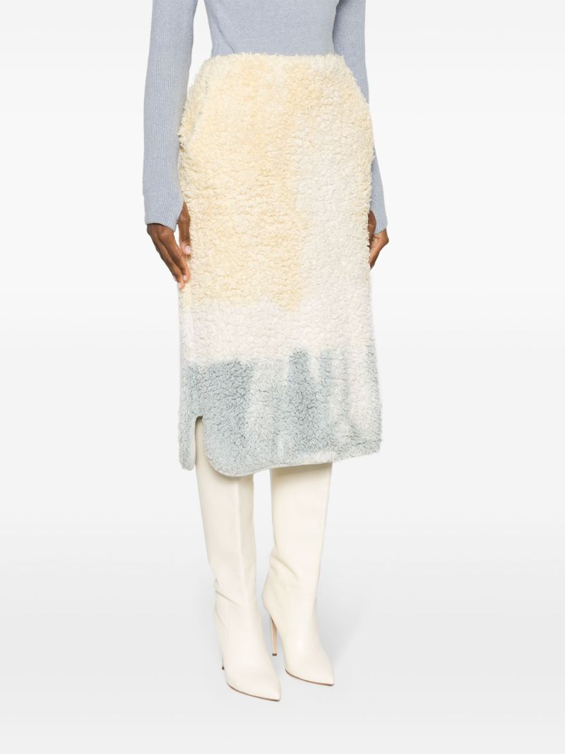 Neutral Tie-dye Fleece Pencil Skirt