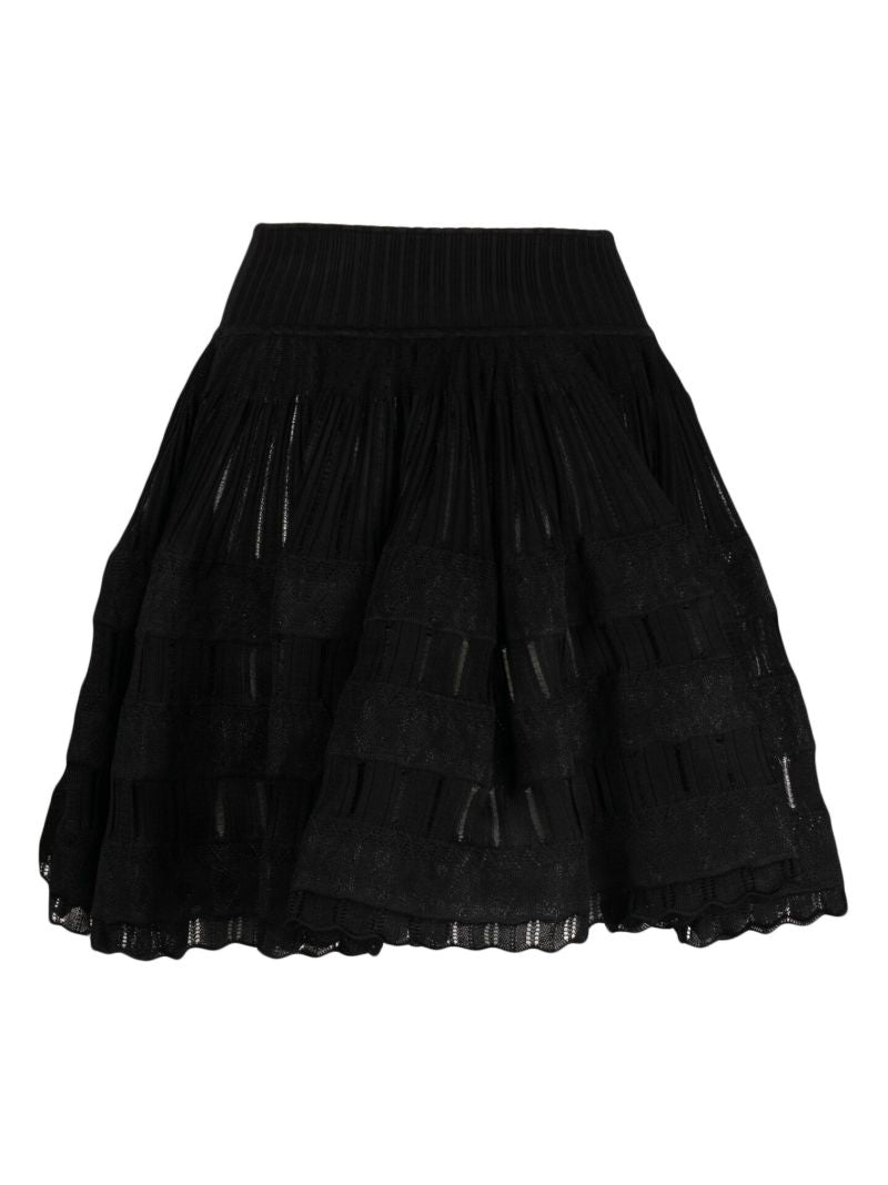 Black A-line High Waisted Mini Skirt