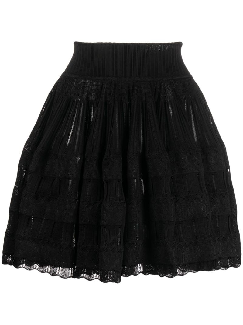 Black A-line High Waisted Mini Skirt